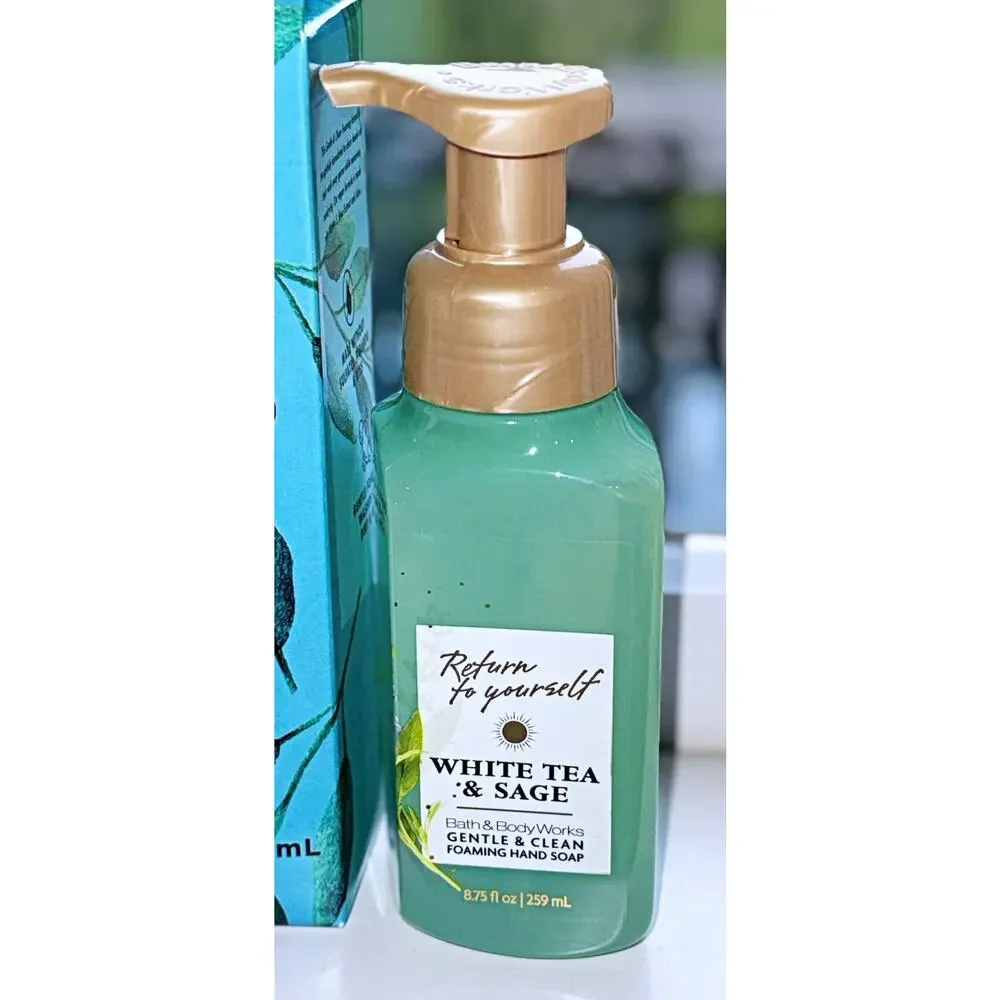 Bath & Body Works White Tea & Sage 8.75oz Foaming Hand Soap + 32oz Refill